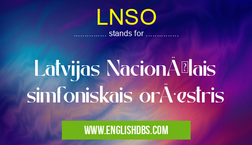 LNSO means Latvijas NacionÄlais simfoniskais orÄ·estris LNSO