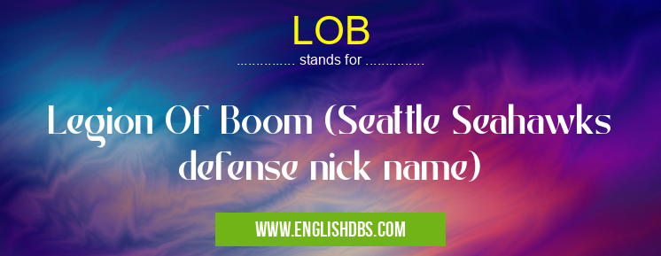 LOB means Legion Of Boom (Seattle Seahawks defense nick name) LOB