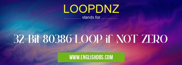 LOOPDNZ means 32-Bit 80386 LOOP if NOT ZERO LOOPDNZ