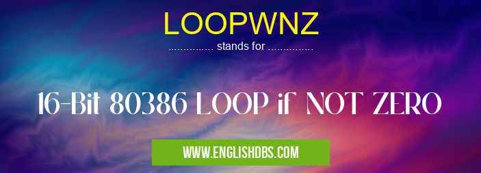LOOPWNZ means 16-Bit 80386 LOOP if NOT ZERO LOOPWNZ