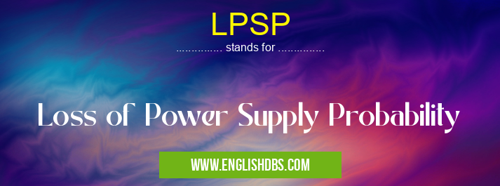 LPSP means Loss of Power Supply Probability LPSP