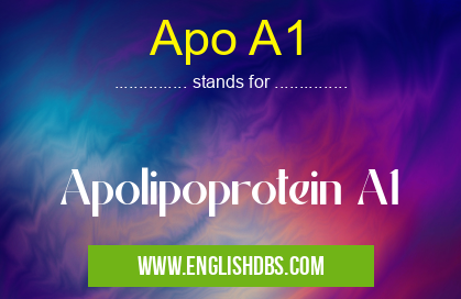 Apo A1 means Apolipoprotein A1 Apo A1