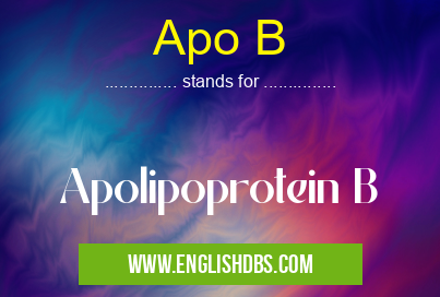 Apo B means Apolipoprotein B Apo B