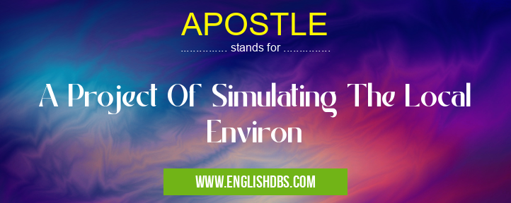 APOSTLE means A Project Of Simulating The Local Environ APOSTLE