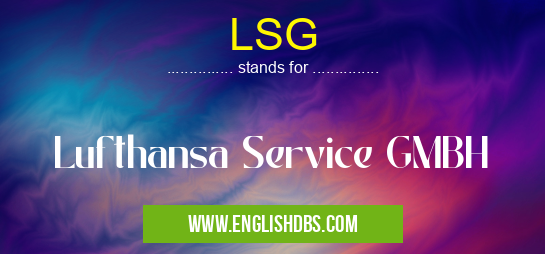 LSG means Lufthansa Service GMBH LSG