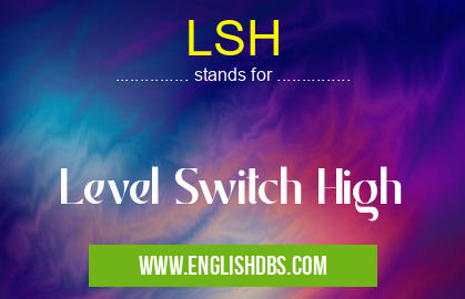 LSH means Level Switch High LSH