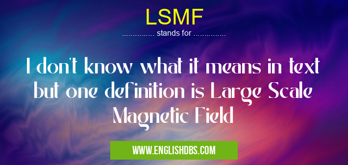 LSMF means I don't know what it means in text but one definition is Large Scale Magnetic Field LSMF