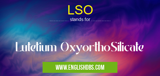 LSO means Lutetium OxyorthoSilicate LSO