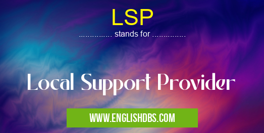 LSP means Local Support Provider LSP