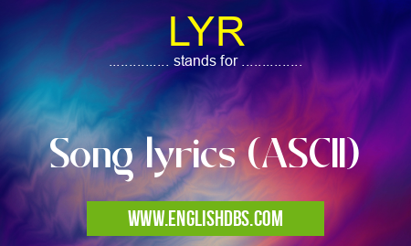 LYR means Song lyrics (ASCII) LYR