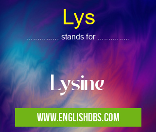 Lys means Lysine Lys