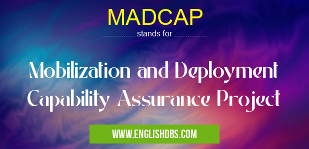 MADCAP means Mobilization and Deployment Capability Assurance Project MADCAP