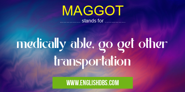 MAGGOT means medically able, go get other transportation MAGGOT