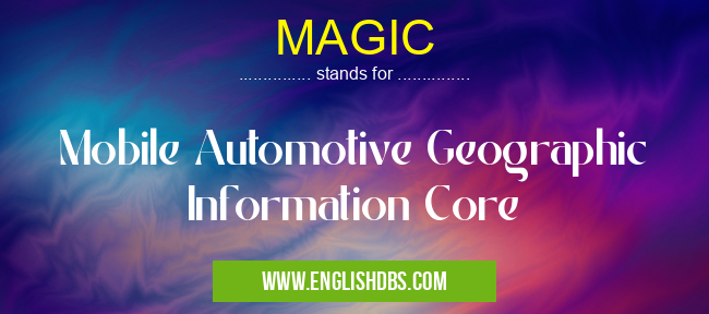 MAGIC means Mobile Automotive Geographic Information Core MAGIC