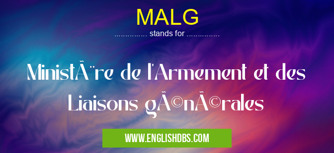 MALG means Ministère de l'Armement et des Liaisons générales MALG
