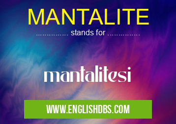 MANTALITE means mantalitesi MANTALITE