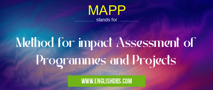 MAPP means Method for impact Assessment of Programmes and Projects MAPP