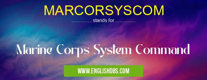 MARCORSYSCOM means Marine Corps System Command MARCORSYSCOM
