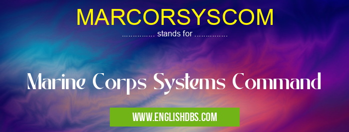 MARCORSYSCOM means Marine Corps Systems Command MARCORSYSCOM