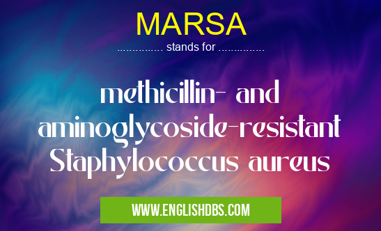 MARSA means methicillin- and aminoglycoside-resistant Staphylococcus aureus MARSA