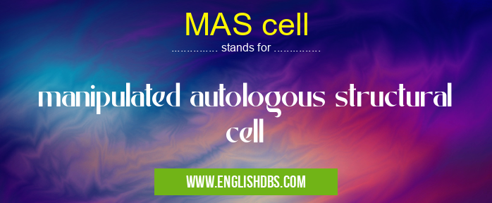 MAS cell means manipulated autologous structural cell MAS cell