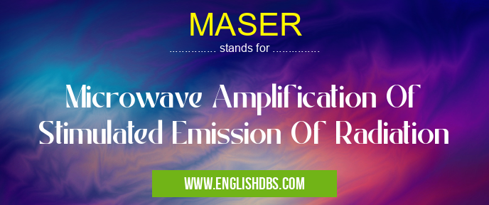 MASER means Microwave Amplification Of Stimulated Emission Of Radiation MASER