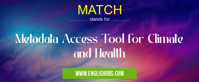 MATCH means Metadata Access Tool for Climate and Health MATCH