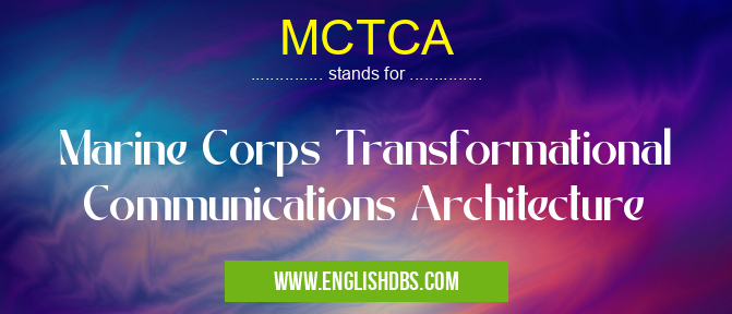 MCTCA means Marine Corps Transformational Communications Architecture MCTCA