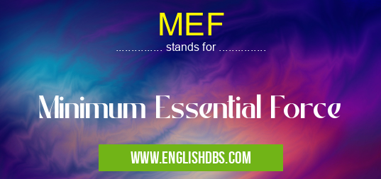 MEF means Minimum Essential Force MEF