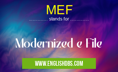 MEF means Modernized e File MEF