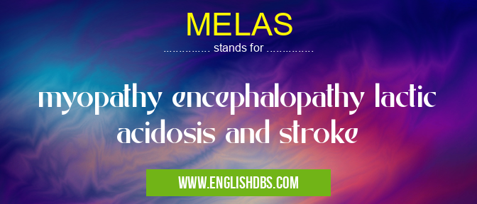 MELAS means myopathy encephalopathy lactic acidosis and stroke MELAS