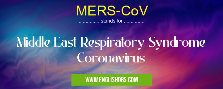 MERS-CoV means Middle East Respiratory Syndrome Coronavirus MERS-CoV