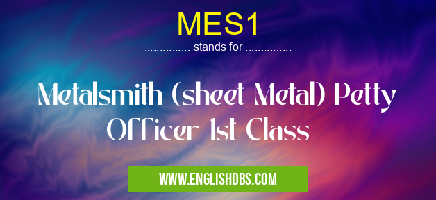 MES1 means Metalsmith (sheet Metal) Petty Officer 1st Class MES1