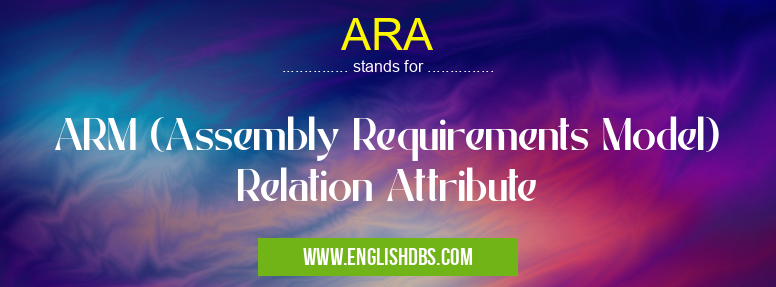 ARA means ARM (Assembly Requirements Model) Relation Attribute ARA