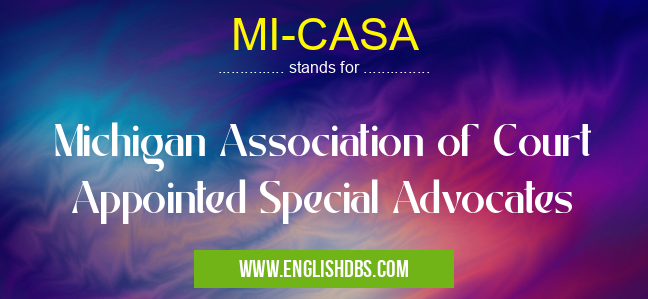 MI-CASA means Michigan Association of Court Appointed Special Advocates MI-CASA