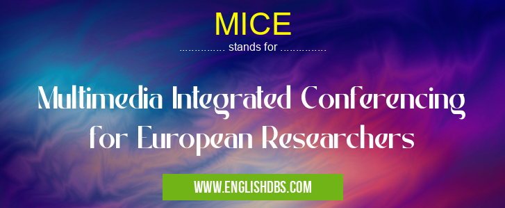 MICE means Multimedia Integrated Conferencing for European Researchers MICE