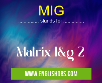 MIG means Matrix I&g 2 MIG