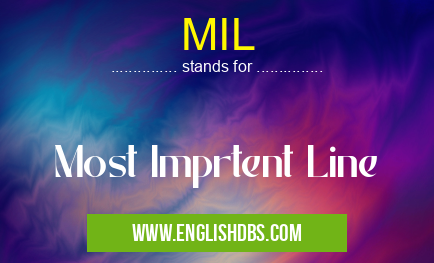 MIL means Most Imprtent Line MIL