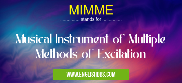 MIMME means Musical Instrument of Multiple Methods of Excitation MIMME