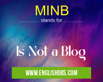 MINB means Is Not a Blog MINB