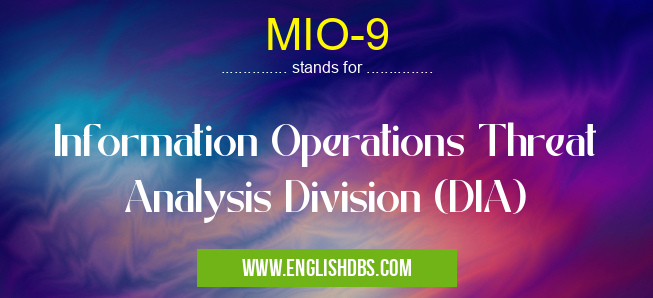 MIO-9 means Information Operations Threat Analysis Division (DIA) MIO-9
