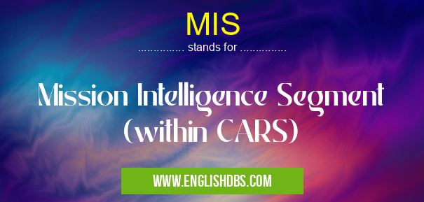 MIS means Mission Intelligence Segment (within CARS) MIS