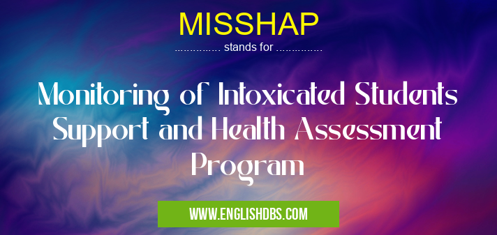 MISSHAP means Monitoring of Intoxicated Students Support and Health Assessment Program MISSHAP