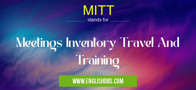 MITT means Meetings Inventory Travel And Training MITT
