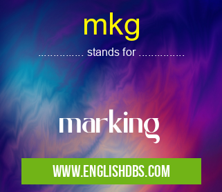 mkg means marking mkg