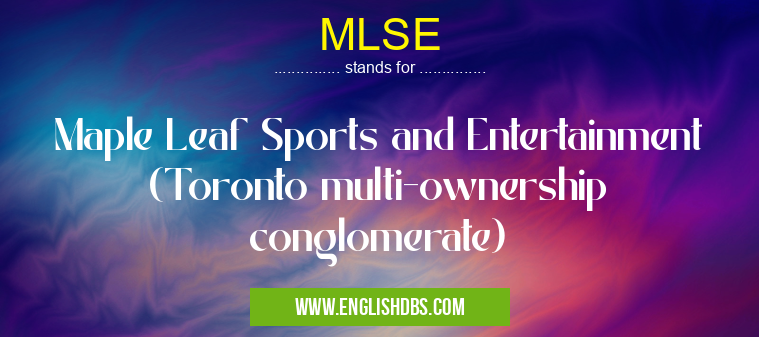 MLSE means Maple Leaf Sports and Entertainment (Toronto multi-ownership conglomerate) MLSE