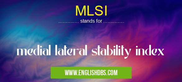 MLSI means medial lateral stability index MLSI
