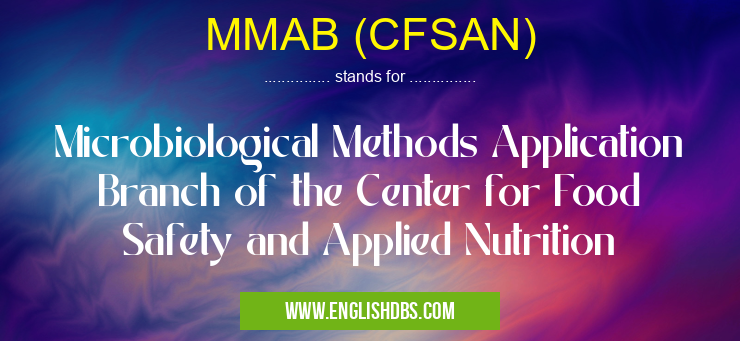 MMAB (CFSAN) means Microbiological Methods Application Branch of the Center for Food Safety and Applied Nutrition MMAB (CFSAN)