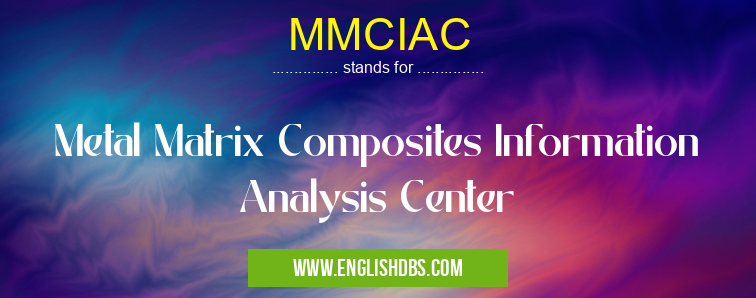 MMCIAC means Metal Matrix Composites Information Analysis Center MMCIAC