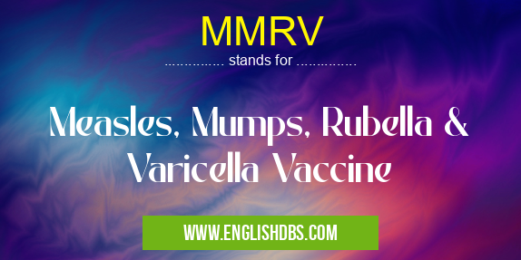 MMRV means Measles, Mumps, Rubella & Varicella Vaccine MMRV